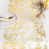 Mantel De Sequinias Metálicas Doradas Para Navidad Y Cumpleaños Decoración De Fiesta Y Boda Malla Fina De Seda Para Arreglo De Mesa Familiar - details 0