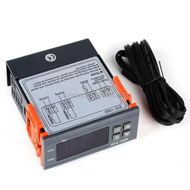 Termostato digital LED para incubadora, controlador de temperatura, relé de calefacción y refrigeración, 220 V, STC-1000 - 1