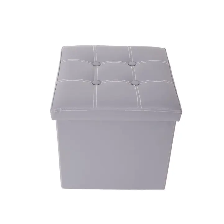 Rebecca Furniture Puff Flexible Banco Asiento Gris Modern 30x30x30 - 1