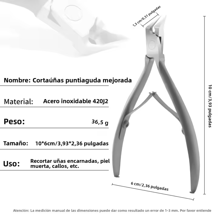 Tijeras De Uñas Curvadas Y Anguladas Para Uso Profesional En Podología Corte Preciso De Uñas Gruesas Y Encarnadas Con Mango Antideslizante Incluye Cubierta Protectora - 1