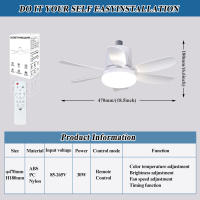 Ventilador with Luz LED para dormitorio, restorante, ventilador de techo, accesorios de iluminación simples y modernos para más alto - details 2