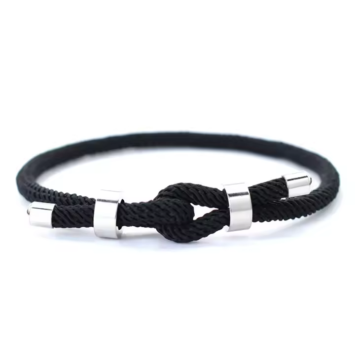 Pulsera Roja De Protección Para Hombres Cuerda Ajustable De Acero Inoxidable No Desvanecida Cadena De Pulsera De Moda - 1