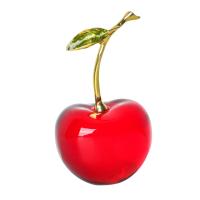 Estatua De Cereza De Vidrio Decoración Para Escritorio Regalos Bonitos Y Originales Para Coche Y Hogar Adorno Minimalista Moderno Para Mesa De Centro De Estilo Artificiales - details 0