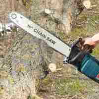 16 pulgadas Motosierra eléctrica sin escobillas para corte y recorte de madera, potente sierra de cadena inalámbrica, alimentada por batería, solo herramienta, sin batería - details 4