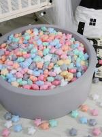 Pelotas Multicolor Sin BPA para Piscina Infantil y Parque de Bolas, Pack 50/100/200 Unidades, Forma de Estrella, Juguete Seguro para Bebés y Niños, Azul Verde Rosa Naranja Amarillo Gris Blanco - details 1