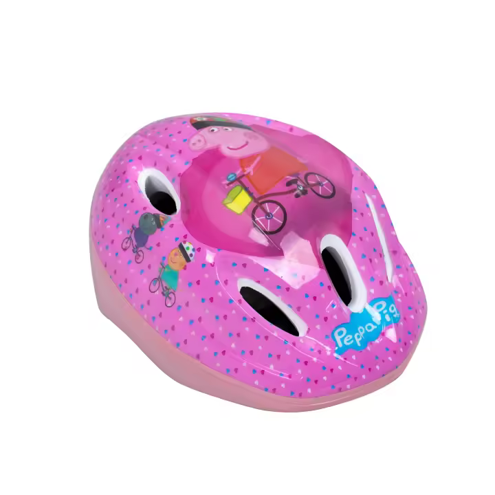 Casco infantil para bicicleta, con diseños exclusivos de Peppa Pig (4607) Casco deportivo y ergonómico. Con almohadillas para mayor comodidad. Ligero y fácil de llevar. Calidad al mejor precio. De acuerdo a la normativa CE. +3 años - 1