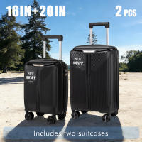 S7 STAR Juego de 2 maletas de viaje, Báscula de equipaje, Carcasa Ligera de PP, Asa con bloqueo a 3 alturas,Maleta grande, mediana y de cabina con un neceser,Trolleys,Maleta con ruedas Silenciosas giratorias para equipaje ,Cerraduras de combinación - details 0
