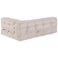 Cojín para Sofá de Palets de vidaXL con Soporte para Brazos y Espalda de Tela Crema - details 0