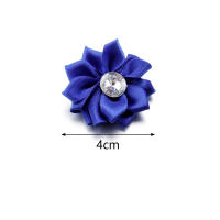 20Pcs Flores De Cinta Satinada Mini 4cm Con Rhinestones Multicolor Para Decoración De Ropa Y Clip De Pelo Hecho a Mano Accesorios DIY - details 0