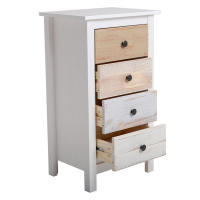 VS Venta-Stock Sinfonier Magda 4C Blanco/Multicolor - Mueble de Noche Elegante y Funcional con Amplia Capacidad de Almacenamiento - details 0