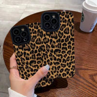 Funda De Silicona De Leopardo Marrón Y Negro Lujo Para iPhone 15 14 pro Max 11 12 13 Mini SE 8 7 plus X XR XS MAX Cubierta De Cuero Suave Antigolpes Resistente Al Polvo Y Arrugas - details 6