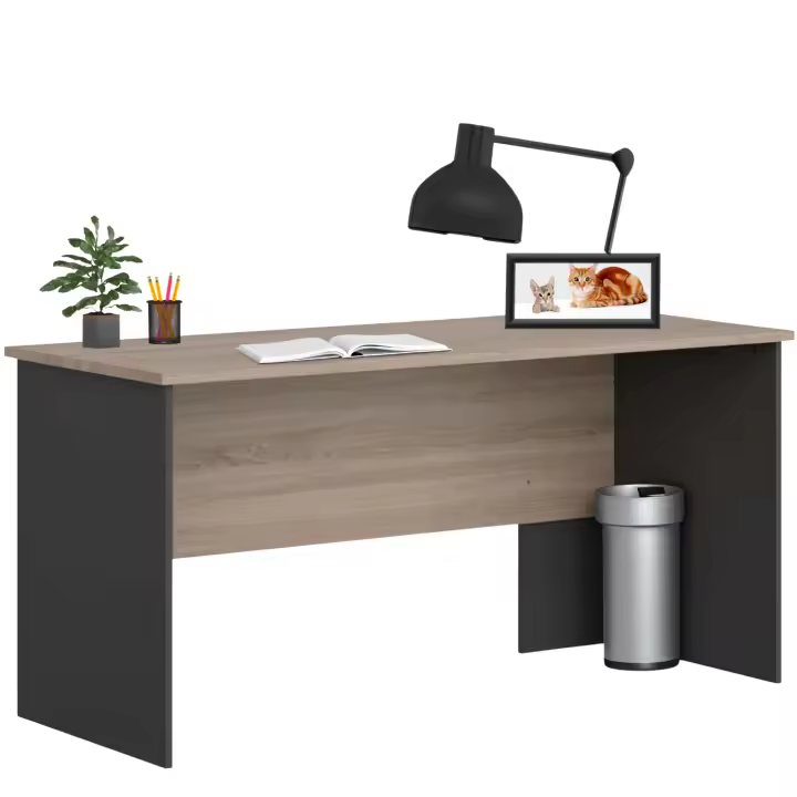 Mesa de Escritorio Oficina Nibis Industrial Color Roble Sonoma y Gris Antracita 160 cm - 1