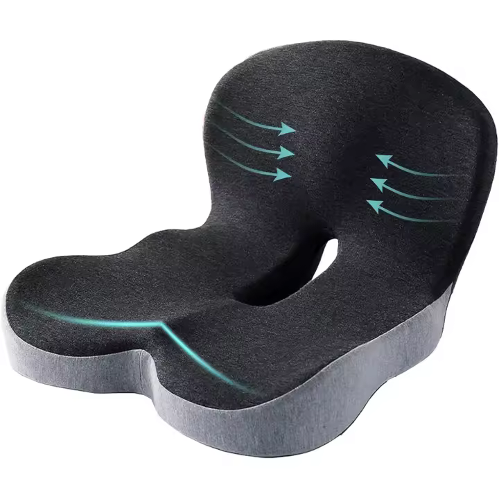 Cojín de asiento de espuma viscoelástica, adecuado para el conductor de camión, cojín de silla de oficina, cojín de silla para el hogar, cojín de asiento de automóvil, cojín antideslizante, cojín de asiento, cojín de asiento ergonómico - 1