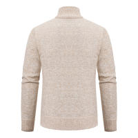 Chaqueta De Cuello Alto Para Hombres Invierno Fleece Cashmere Cardigan Zip up Smart Casual Outerwear Con Bolsillos Técnica De Tejido Por Computadora - details 2