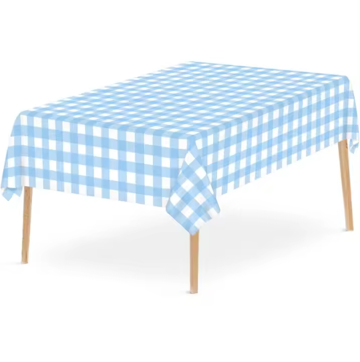 Cubierta De Mesa Rectangular Impermeable Y Resistente Al Aceite Para Decoración De Comedor Restaurante Y Fiestas Cubierta De Mesa Desechable De Plástico Para Bodas - 1