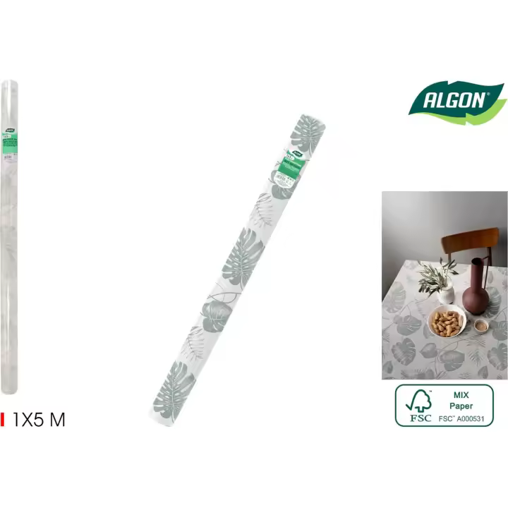 Algon - Rollo Mantel Leaves 2 con Mandril 1x5m - Práctico y Conveniente - 1