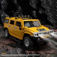 Modelo De Vehículo Todoterreno H2 a Escala 1:24 Con Sonido Luz Puertas Abiertas Absorción De Choque Para Niños Juguetes De Aleación De Metal Regalos - details 0