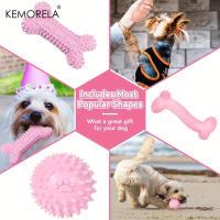 Juego De 6 Juguetes Para Morder Para Perros Pequeños Y Medianos Juguetes Interactivos De Goma Suave Para Limpieza De Dientes Y Treats Set De Hueso De Juguete Y Bola Divertida - details 1