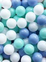 Bolas de Piscina y Parque Infantil, 5,5 cm, Malla de 50 hasta 800 unidades - Pack de Pelotas Infantiles Multicolores en Verde, Azul y Blanco, Sin BPA, Ideales para el Juego Seguro y Creativo de Niños y Bebés en Espacios Acuáticos y Playground - details 7