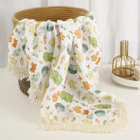 Manta De Algodón Muselina Para Bebé Con Borlas Swaddle Recibimiento Para Recién Nacidos Funda De Cuna Y Silla De Coche - details 3