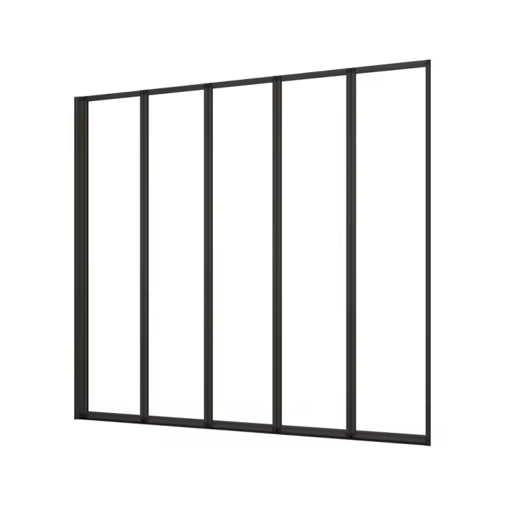 Mampara de Bañera Plegable,5 Hojas,Vidrio Templado 4mm, Negro Mate,(119.3-120.3)X140cm - 1