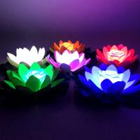 Lámpara De Loto Flotante Artificial LED 18cm Luz Nocturna Para Jardín Piscina Estanque Fuente Decorativa Ahorro De Energía Impermeable - details 2