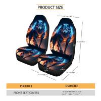 Protector De Asiento Delantero De Coche Personalizado 3D Impresión De Animal Universal Apto Para Todas Las Estaciones 2 Piezas - details 0