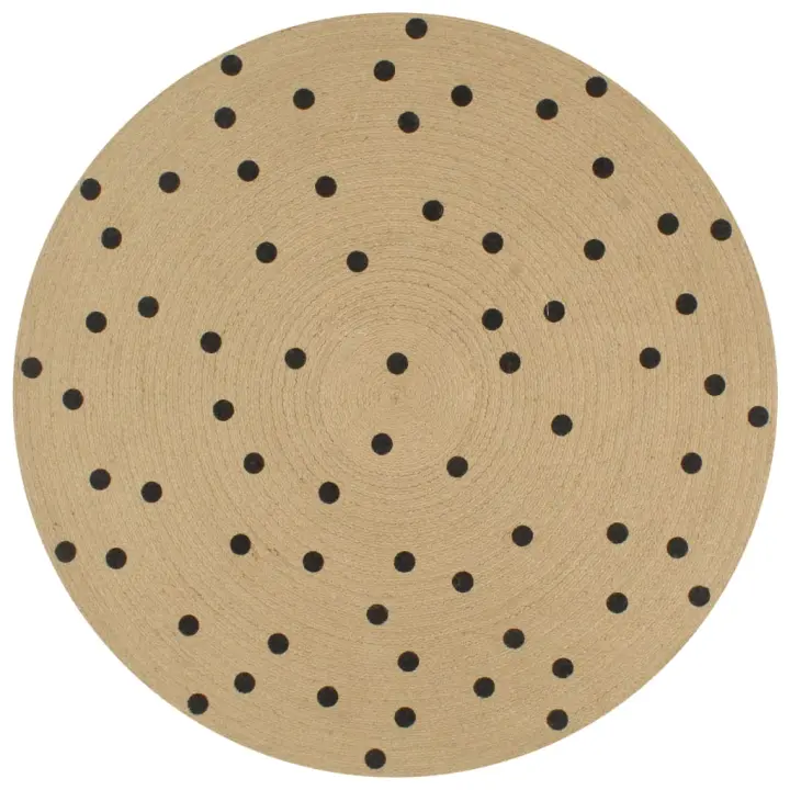 vidaXL Alfombra de yute tejida a mano de yute estampado lunares 90 cm - 1