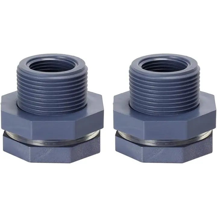 Kit de accesorios para tanque de agua, kit de grifo de jardín con accesorios de mamparo de PVC de 2 piezas de 1,9 cm 2 piezas - 1
