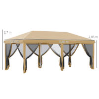 Outsunny Carpa Plegable 6x3 m Cenador de Jardín Gazebo con 6 Mosquiteras Bolsa de Transporte y Marco de Acero para Camping Fiestas - details 2