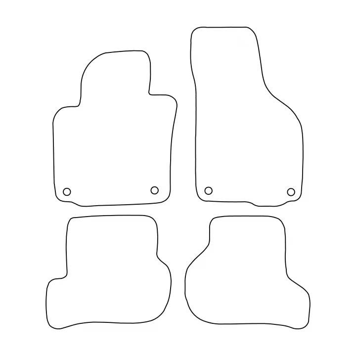 Juego de alfombrillas de terciopelo para Skoda Octavia II 2004-2013 - acabado negro - 1