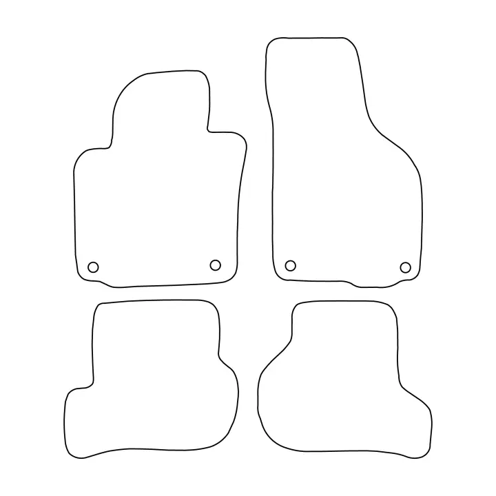 Juego de alfombrillas de terciopelo para Skoda Octavia II 2004-2013 - acabado negro - 1