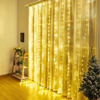 Luces De Cortina LED Con USB Y Control Remoto De 8 Modos Para Bodas Casas Fiestas Pared Ventanas Jardín Navidad Decoraciones - details 26