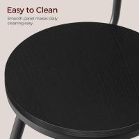 Set of 2 Bar Stools with Backrests, High Kitchen Chairs, Metal Frame, Adjustable Feet, Easy Assembly, for Kitchen, Living Room, Bar, Black - details 3