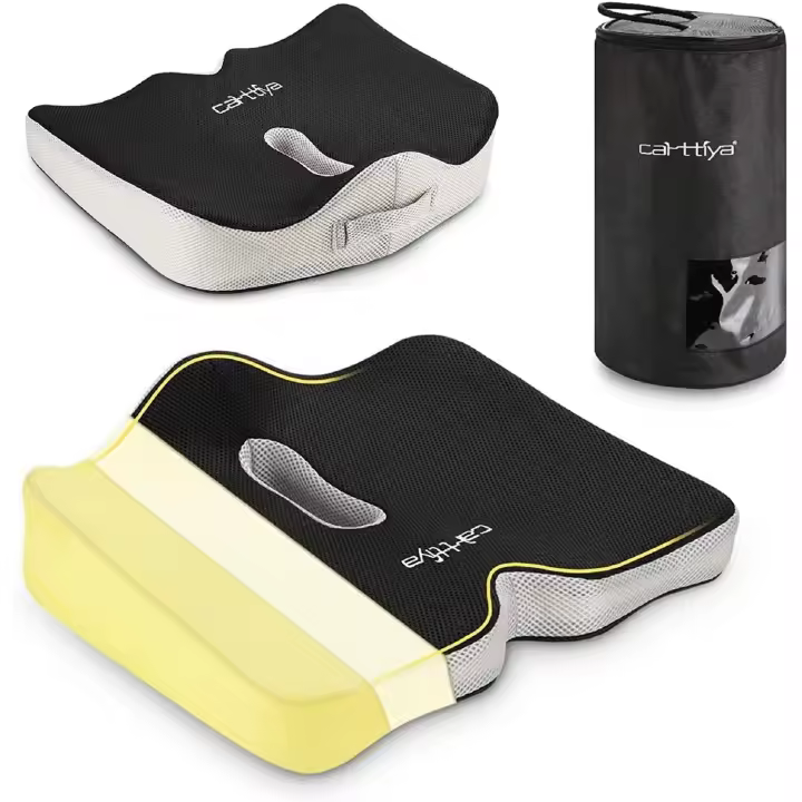 Cojín de Asiento Carttiya, Almohada de Apoyo Lumbar para aliviar el Dolor de ciática, con Funda Lavable - 1