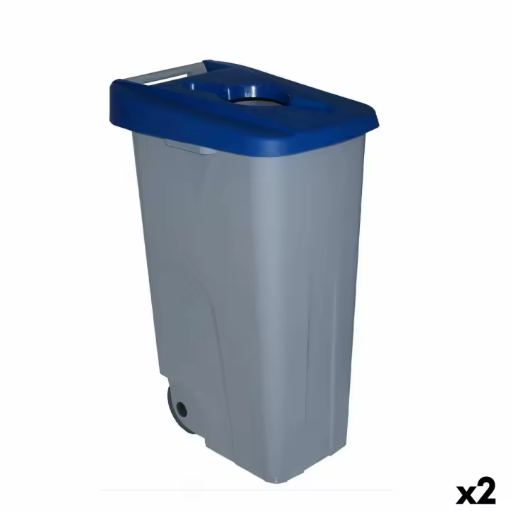 Cubo de Basura con Ruedas Denox 110 L Azul 58 x 41 x 89 cm - 1