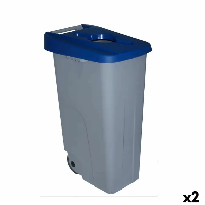 Cubo de Basura con Ruedas Denox 110 L Azul 58 x 41 x 89 cm - 1