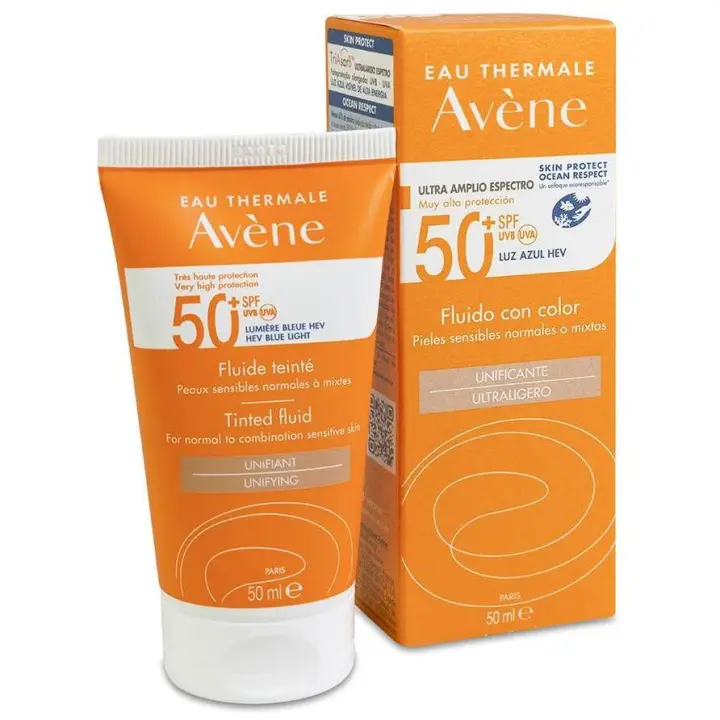 Avène Emulsión Coloreada Spf 50+ Toque Seco Oil Free Sin Perfume, 50 Ml - 1