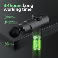 Masajeador De Músculo Portátil Fascia Gun Percusión Profunda Para Atletas Massajeador De Relajación Corporal Material Plástico Negro - details 2