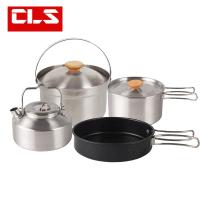 Nuevo Set De 4 Piezas De Olla De Acero Inoxidable Para Exteriores Conjunto De Cocina Familiar Portátil Para Picnic Y Camping Con Sopa Frito Al Vapor - details 4
