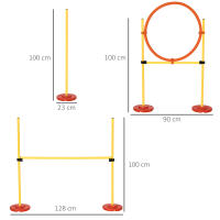 PawHut Equipo de Entrenamiento de Agilidad para Perros de 3 piezas Set de Agilidad con Obstáculos de Salto Aro Valla de Altura Ajustable y Bolsa de Transporte Amarillo - details 2