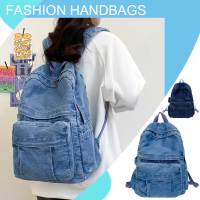 Mochila Vintage Para Mujer De Denim Con Gran Capacidad Y Correa Ajustable Mochila Portátil Diaria Para La Vida Diaria - details 8