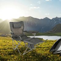 HI Silla de camping lujosa con reposapiés antracita - details 2