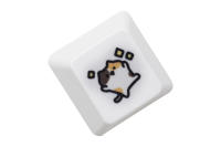 Keycap De Gato Calico Lindo Para Teclado Mecánico De Juego Con Estilo Meme Color Naranja Blanco Negro Subido Por Dye Compatible Con Stems MX - details 13