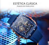 Reloj De Pulsera CURREN De Negocios Con Dial Grande Y Cuadrado Deportivo Cuarzo Correa De Silicona Manos Luminosas Resistentes Al Agua - details 1
