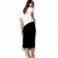 Falda Greeny Negra Tiffosi - Midi Talle Alto con Aberturas - details 1