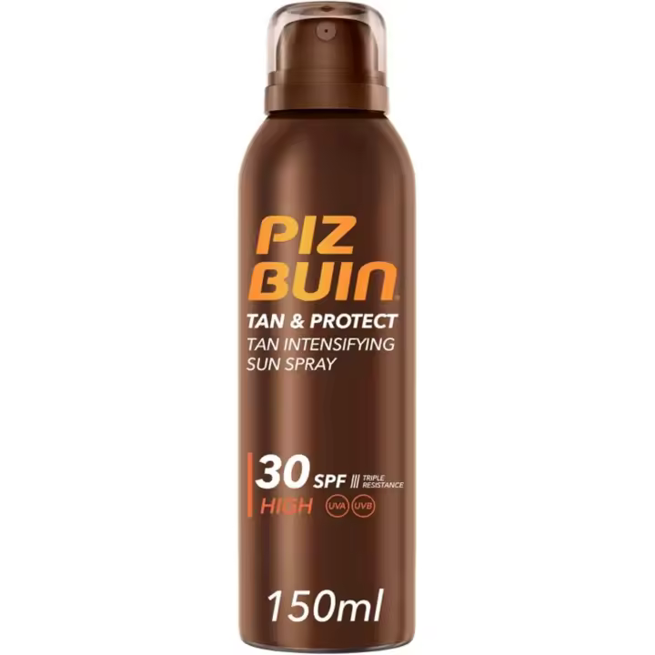 PIZ BUIN Protector Solar en Spray SPF30, Tan & Protect Acelerador del Bronceado de Protección Alta, con Vitamina E y Protección UVA/UVB, 150 ml - 1