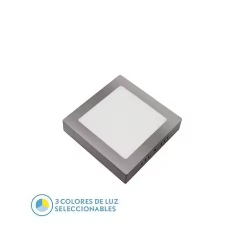 FABRILAMP Downlight Superficie Gabro 18w 3000k-4000k-6500k Niquel 1620lm 3,5x22x22 Cm - Alta Luminosidad - 1