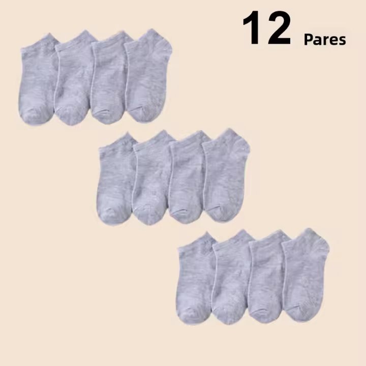 Calcetines De Barco Para Hombre 10/12/20/40 Pares Absorción De Sudor Deportiva Suave No Piloso De Media Caña Color Sólido Para Otoño Y Verano - 1