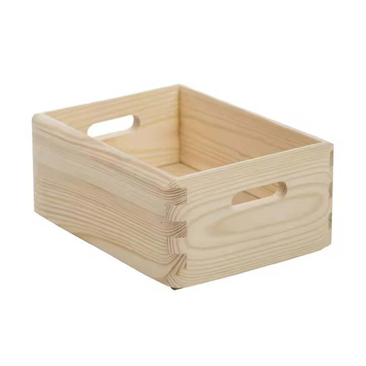 Caja de almacenaje de madera maciza de pino sin tapa 9x20x15cm - 1